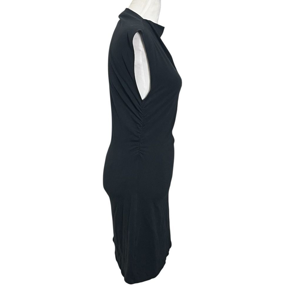 Reformation Alden Mini Dress Size Medium Black Ruched Organic Cotton Sleeveless - Picture 4 of 10
